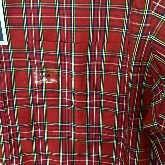 Men’s Club Room Regular Fit Performance Shirt Cotton Red Navy Green Neck 16 NWT - Picture 3 of 10